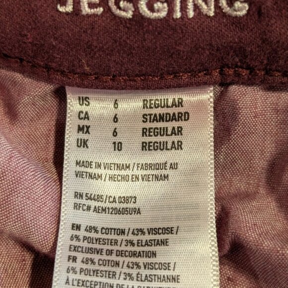 American Eagle Outfitters Jegging Super Stretch Purple Distressed Destroyed - Picture 9 of 11